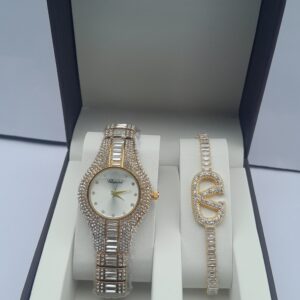 Gold Silver Ladies Watch Set
