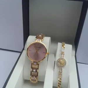 Blushing Charm Gold Ladies 2-in-1 Jewelry Set