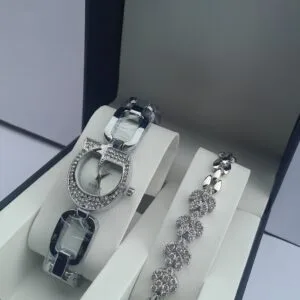 Radiant Charm Silver Ladies 2-in-1 Jewelry Set