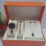 gold and black ladies jewelry set