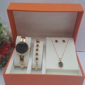 gold and black ladies jewelry set