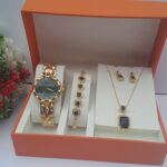 Gold Black Ladies Jewelry Set