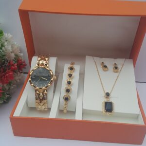 Gold Black Ladies Jewelry Set
