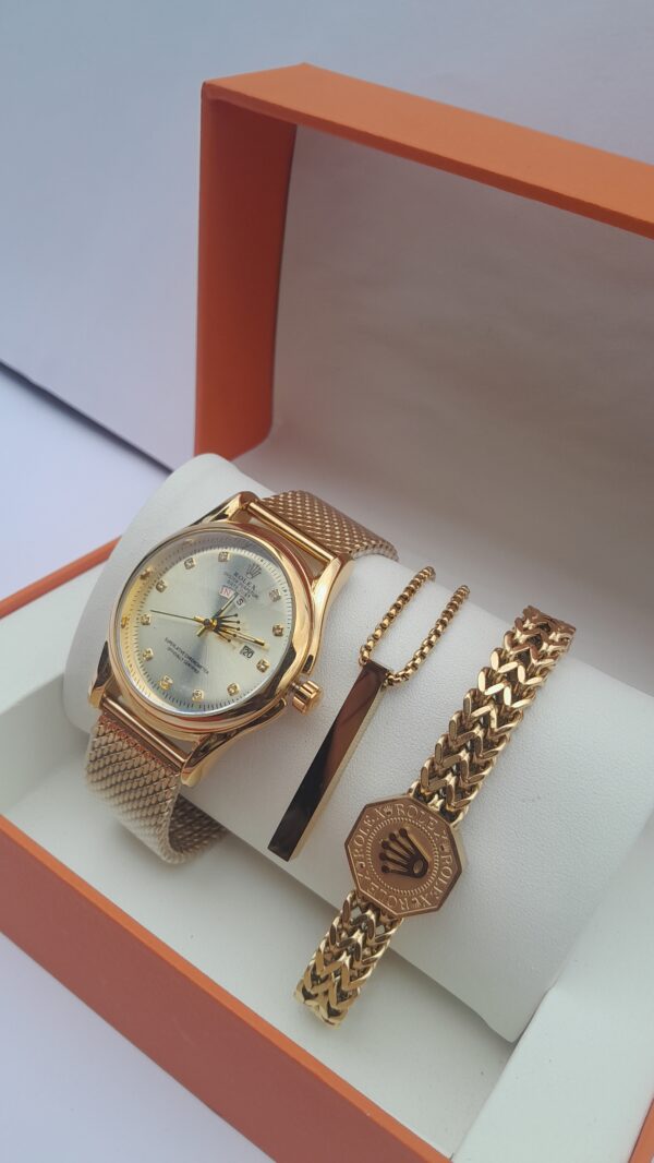 Men’s gold 3-in-1 jewelry set