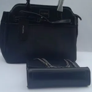 Classic Elegance Ladies Black Handbag Set