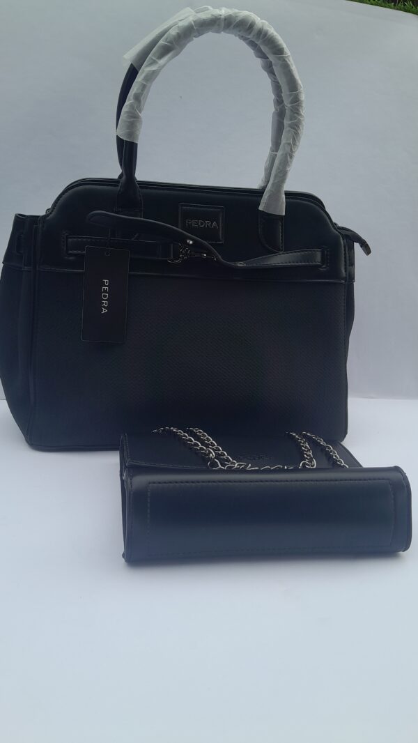 Classic Elegance Ladies Black Handbag Set