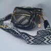 Fashionable Black White Ladies Handbag Zip