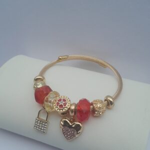Elegant Beaded Gold Ladies Bangle