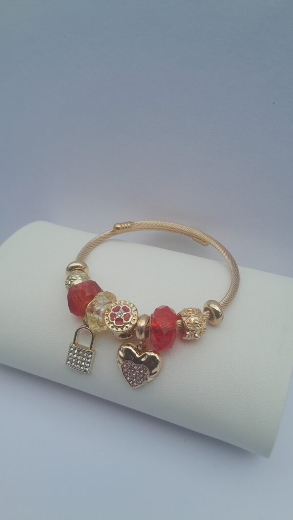 Elegant Beaded Gold Ladies Bangle