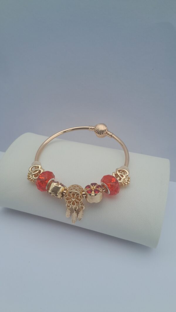 Ladies Gold Bangle with Beads