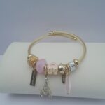 Luminous Gold Beaded Bangle