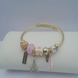 Luminous Gold Beaded Bangle