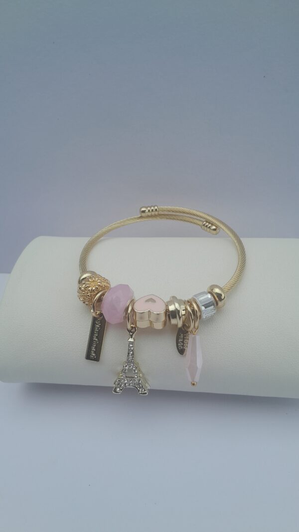 Luminous Gold Beaded Bangle