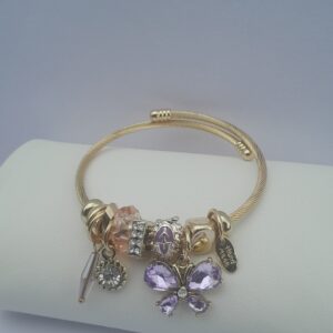 Aurora Gold Beaded Bangle