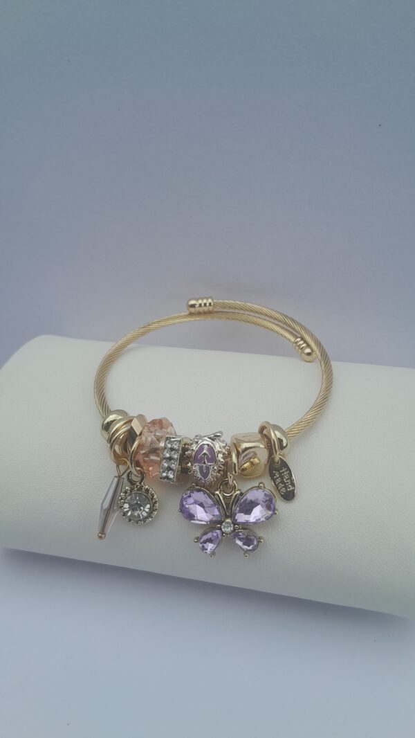 Aurora Gold Beaded Bangle