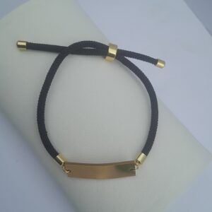 Unisex fashion bracelet black gold metal