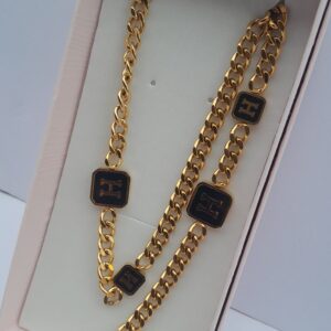 gold and black ladies necklace set