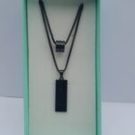 2-in-1 men’s black necklace