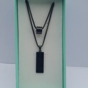 2-in-1 men’s black necklace