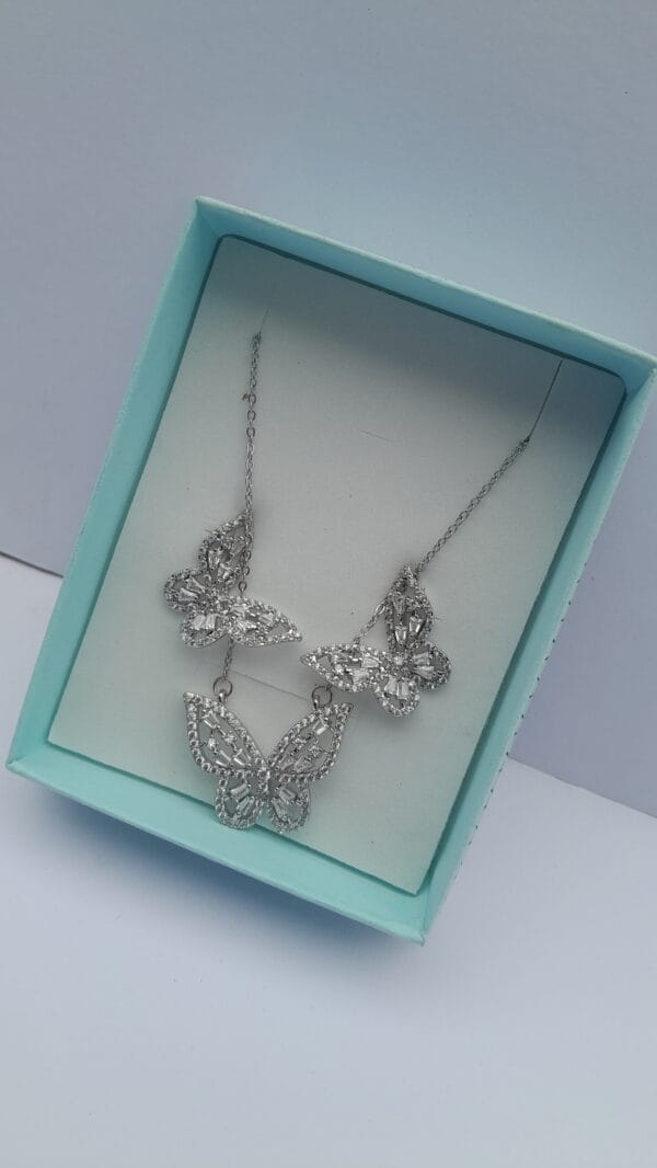 Ladies Silver Necklace with Earrings