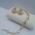 Ladies Gold Bracelet with Earrings