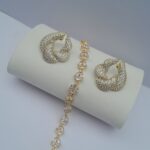 Ladies Gold Bracelet with Earrings