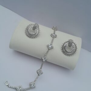 Ladies Silver Bracelet with Earrings