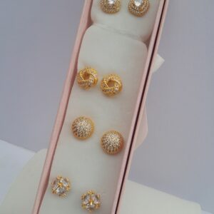 4-in-1 ladies gold earrings