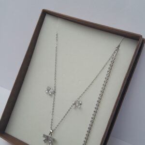 3-in-1 Silver Necklace Set for Ladies