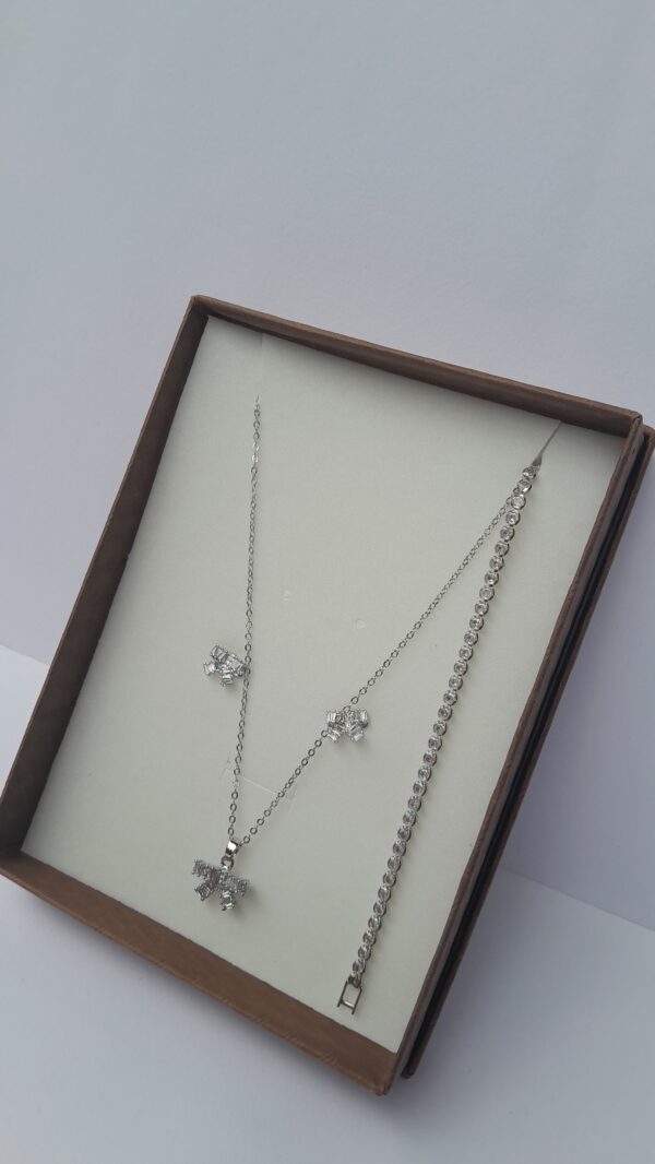 3-in-1 Silver Necklace Set for Ladies