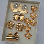 5-in-1 ladies gold earrings
