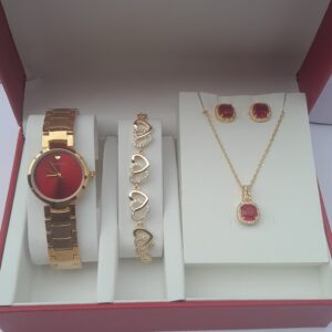 Aurielle Grace Ladies Gold 3-in-1 Jewelry Set
