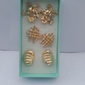 3-in-1 gold earrings