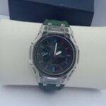 green digital analog men’s watch
