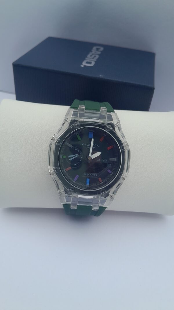 green digital analog men’s watch