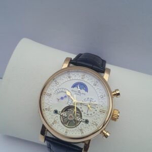 black digital leather watch for men