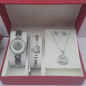 Dawnfire Elegance Ladies Silver 3-in-1 Jewelry Set