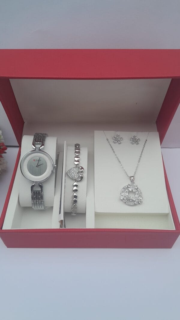 Dawnfire Elegance Ladies Silver 3-in-1 Jewelry Set