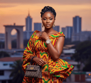 Elegant woman in Accra wearing a luxury watch