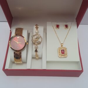 Luminous Grace Ladies Gold 3-in-1 Jewelry Set