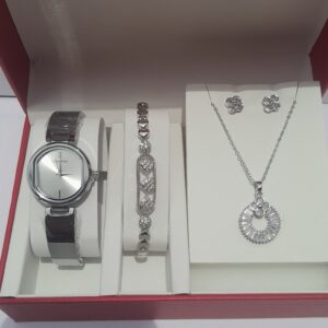 3-in-1 Ladies Silver Jewelry Set Modern
