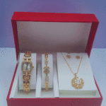 Modern Luxe Ladies Gold Stainless Steel 3-in-1 Jewelry Set