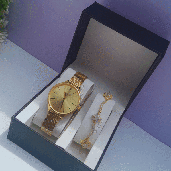 Women's Gold Watch Set
