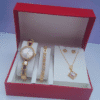 Gold Pink Ladies Jewelry Set