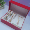 Gold Pink Ladies Jewelry Set