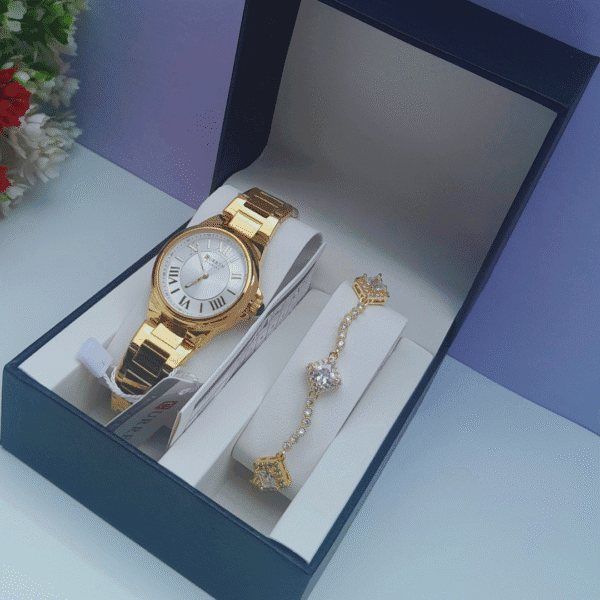 Radiant Elegance Gold Ladies 2-in-1 Jewelry Set