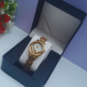 Luxe Glow Gold Ladies Digital Watch