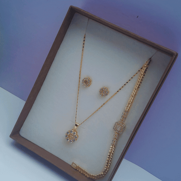 Elegant Golden Harmony 3-in-1 Jewelry Set