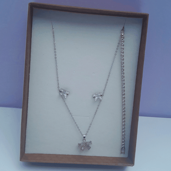 3-in-1 Silver Necklace Set for Ladies