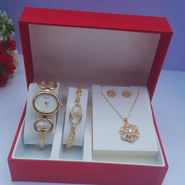 Opulent Dawn Ladies Gold 3-in-1 Jewelry Set